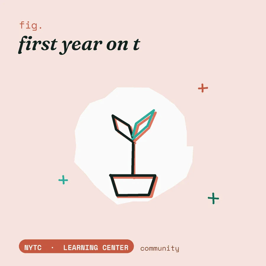 Starting testosterone, first year — hand-drawn fig plate, NYTC Learning Center