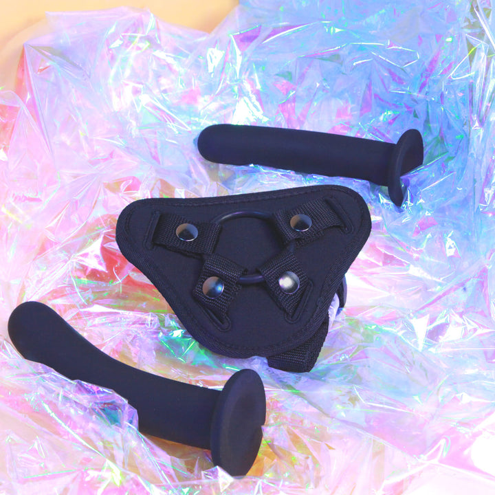 Explorer neoprene strap-on harness with pleasure pocket, New York Toy Collective