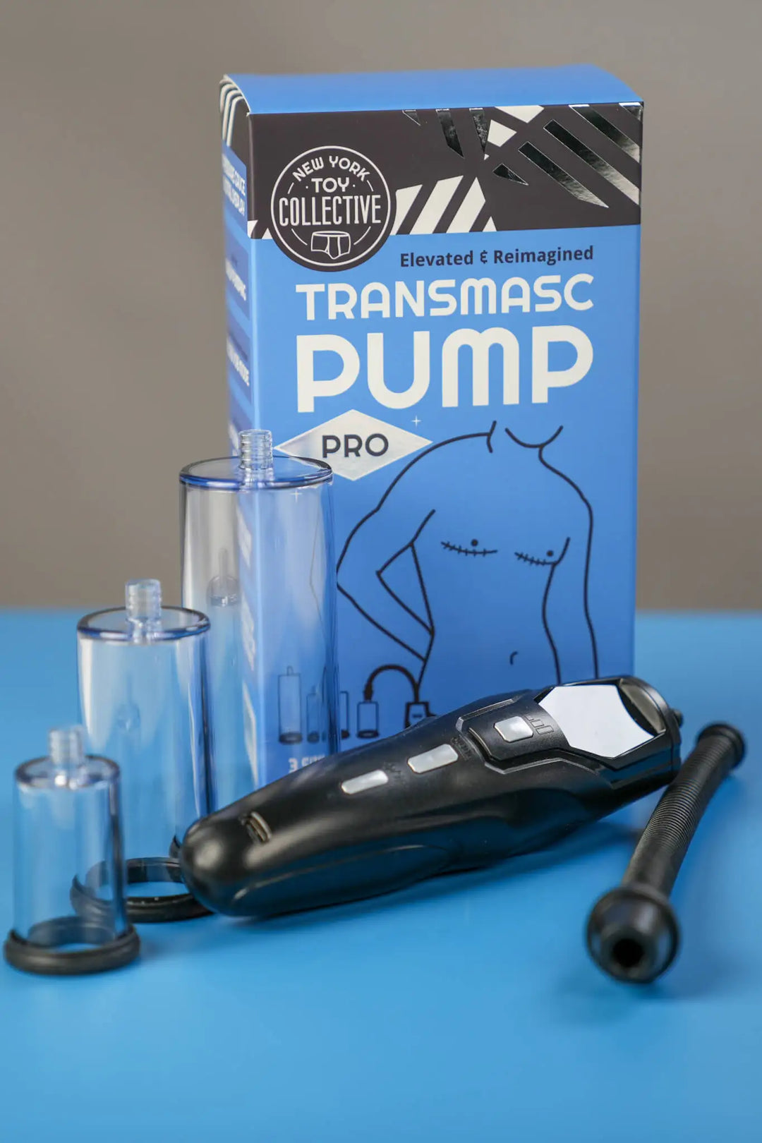 Electric FTM bottom growth pump with gauge for trans masc use by New York Toy Collective