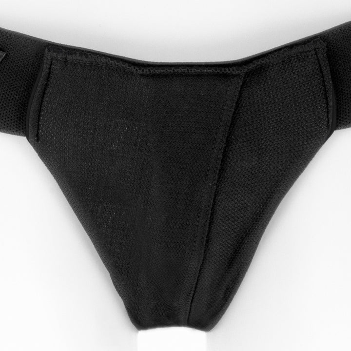 Joque strap-on harness, discreet jock-style, worn under clothes by New York Toy Collective