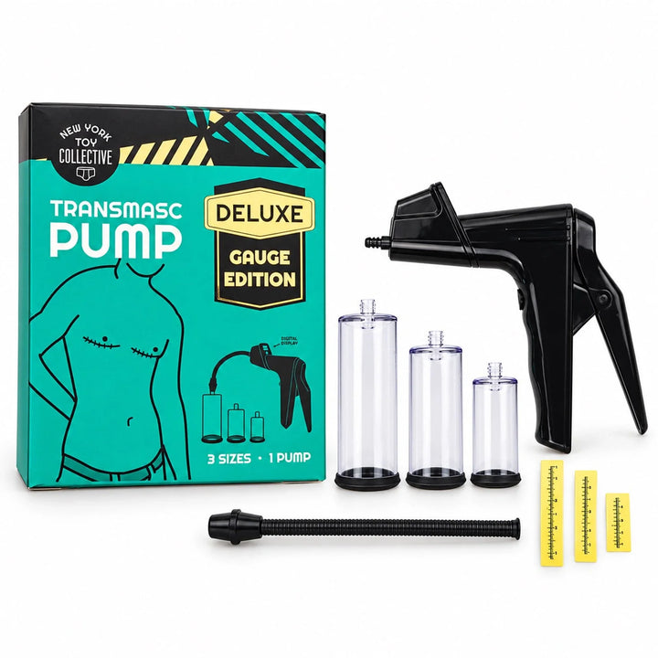 New Deluxe Gauge Edition pump kit with retail box, three cylinders, hose and ruler stickers