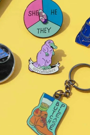 Pro-noun pin swag bag