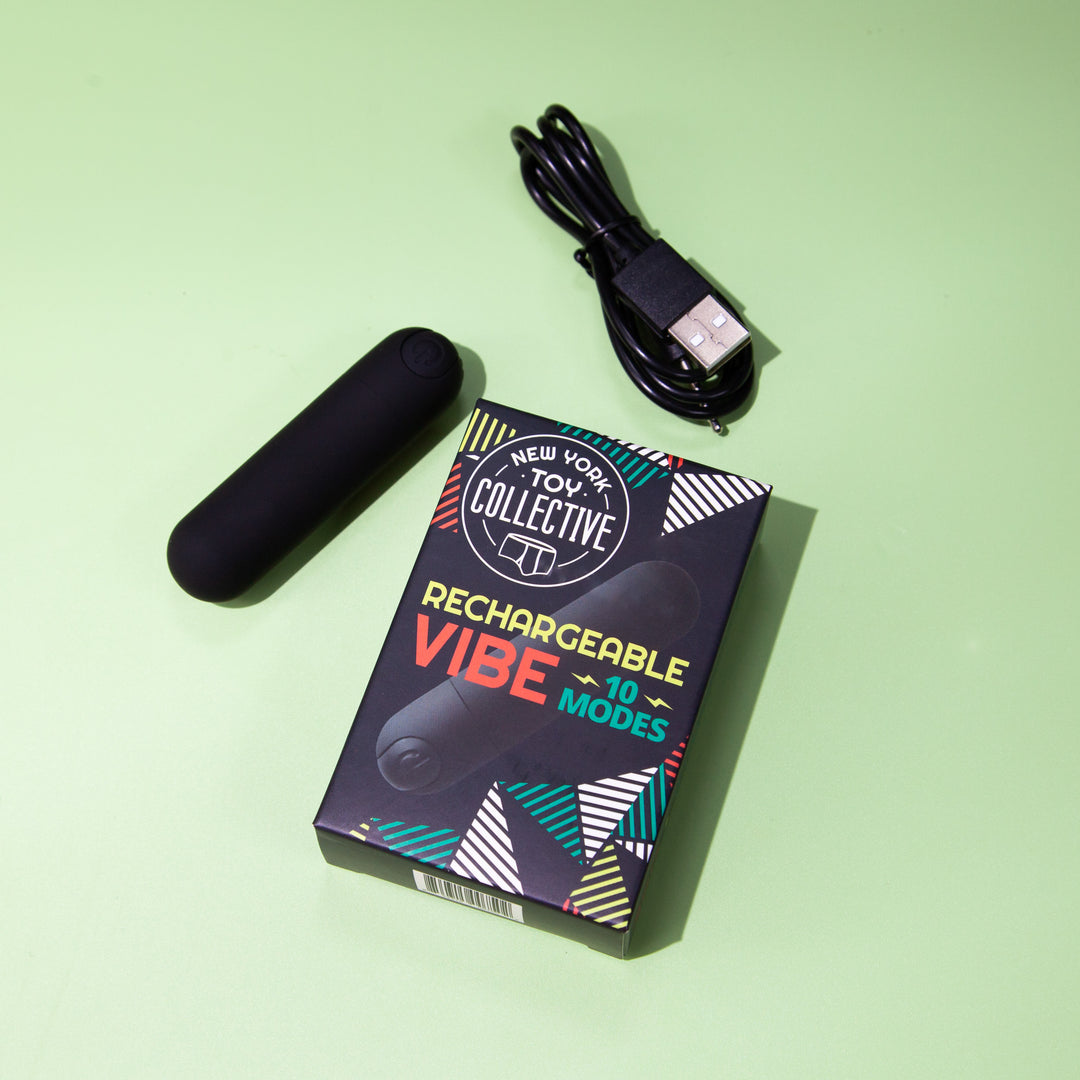 Rechargeable bullet vibrator with USB charging cable