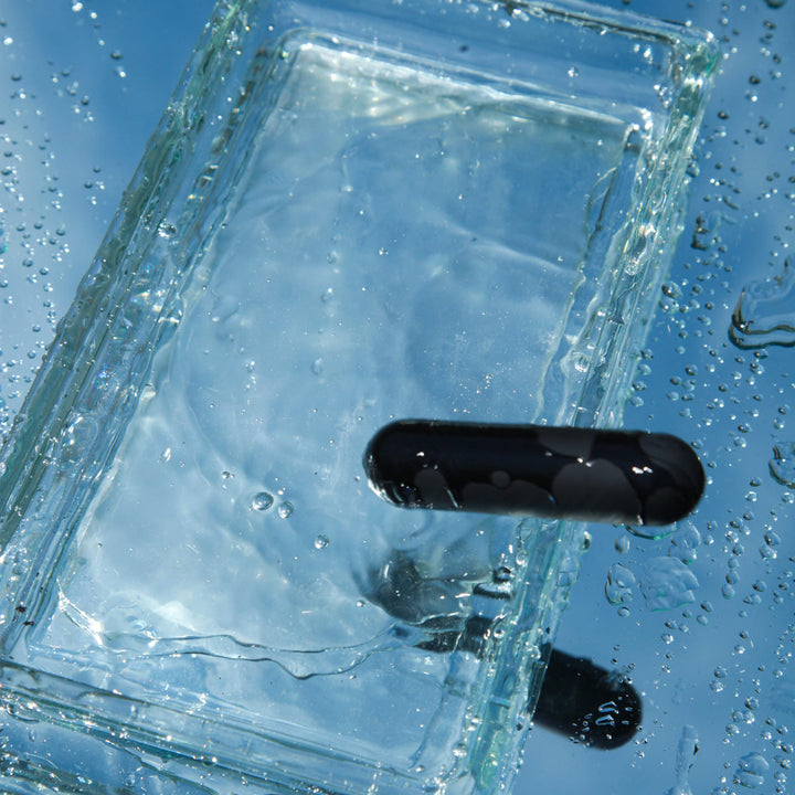 Waterproof bullet vibe submerged in water, fully sealed and submersible